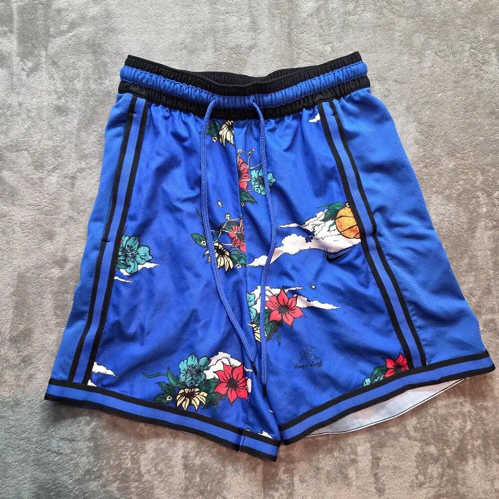 Nike Hoop Island Shorts Mens S Blue Dri-Fit Floral Basketball Tropical